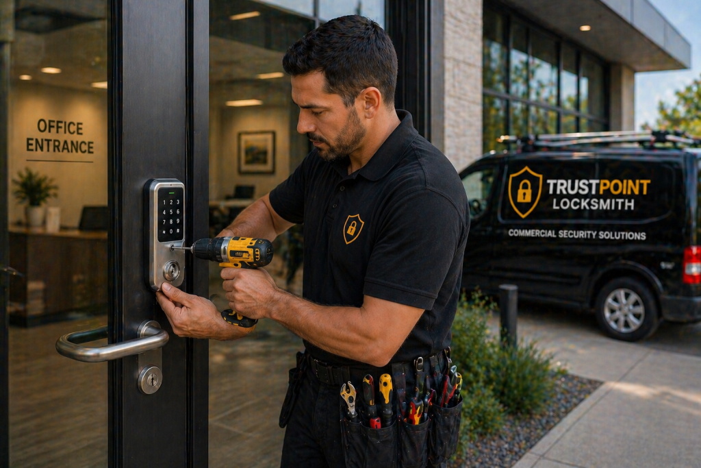 commercial keypad door lock installation